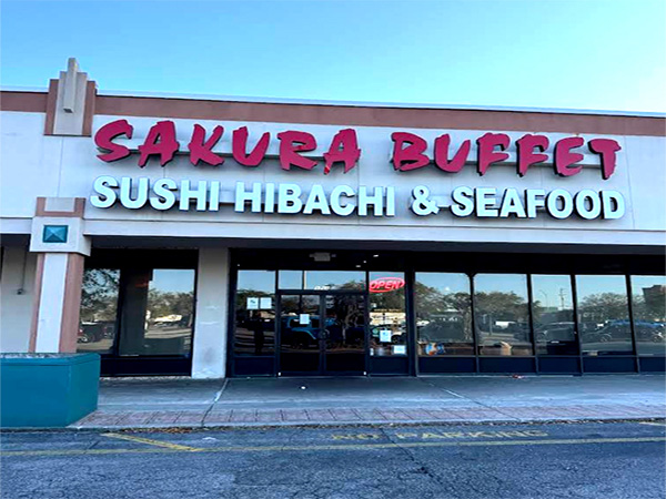 Sakura Buffet sushi and Asian dish selection